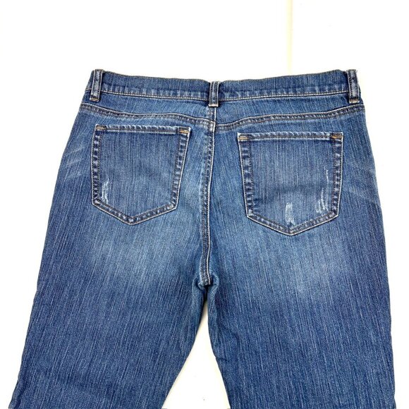 New York & Company Low Rise Straight Cuffed Distressed Women's size 10 Blue Jean - Picture 4 of 4
